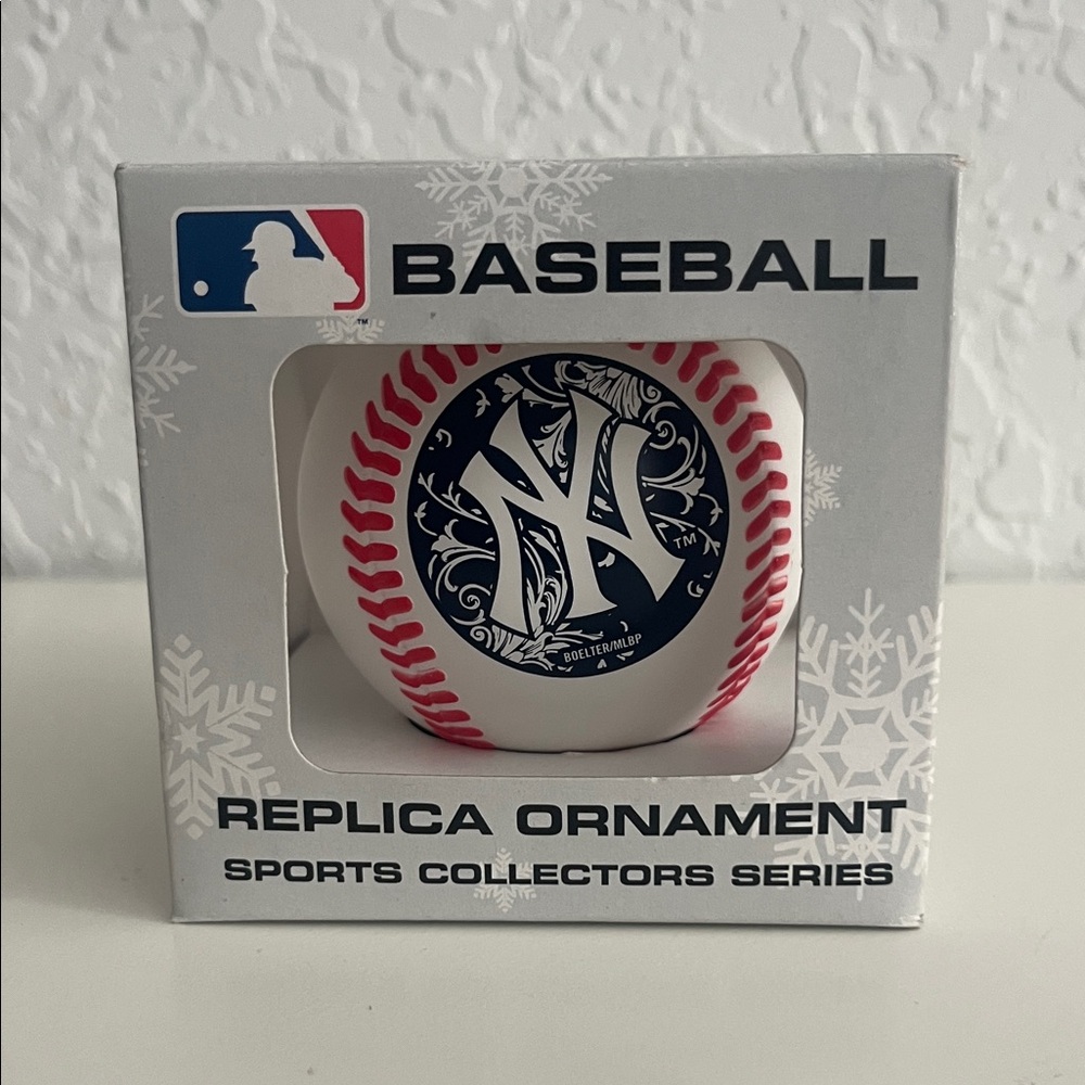 MLB Baseball Replica Ornament - Red and Blue